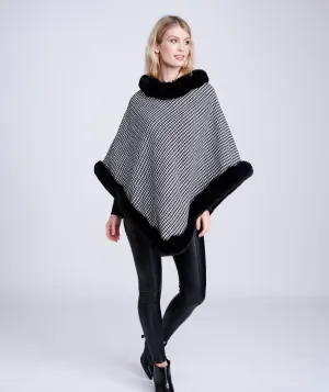 Addison Poncho - Black/White