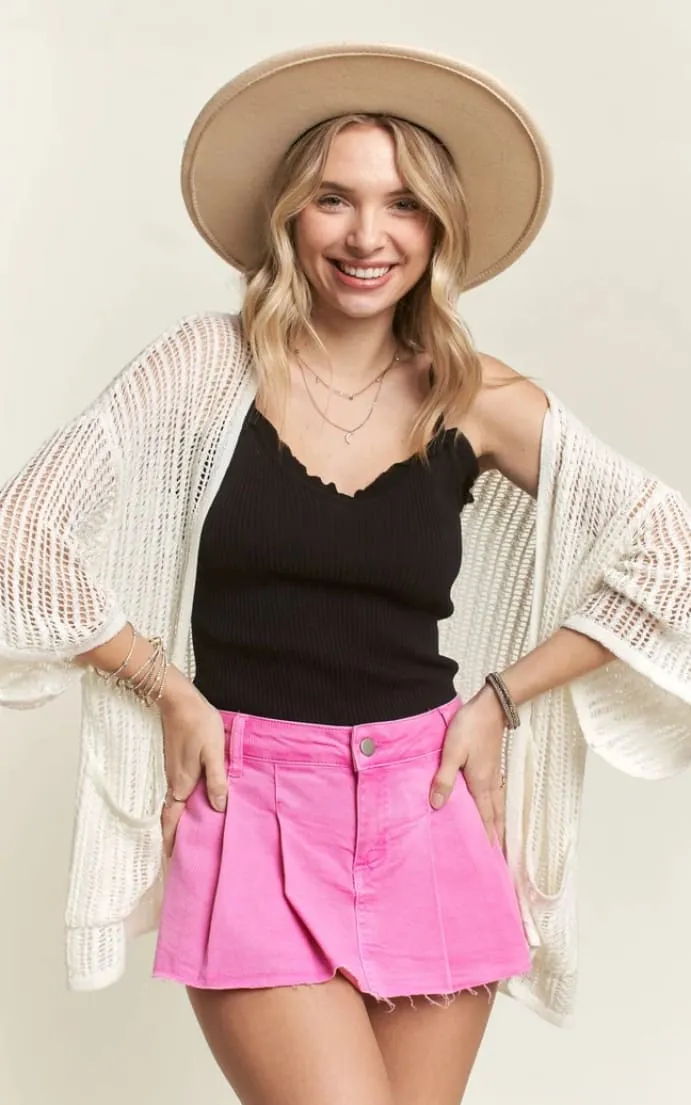 Adora- Crochet Knit Short Sleeve Cardigan