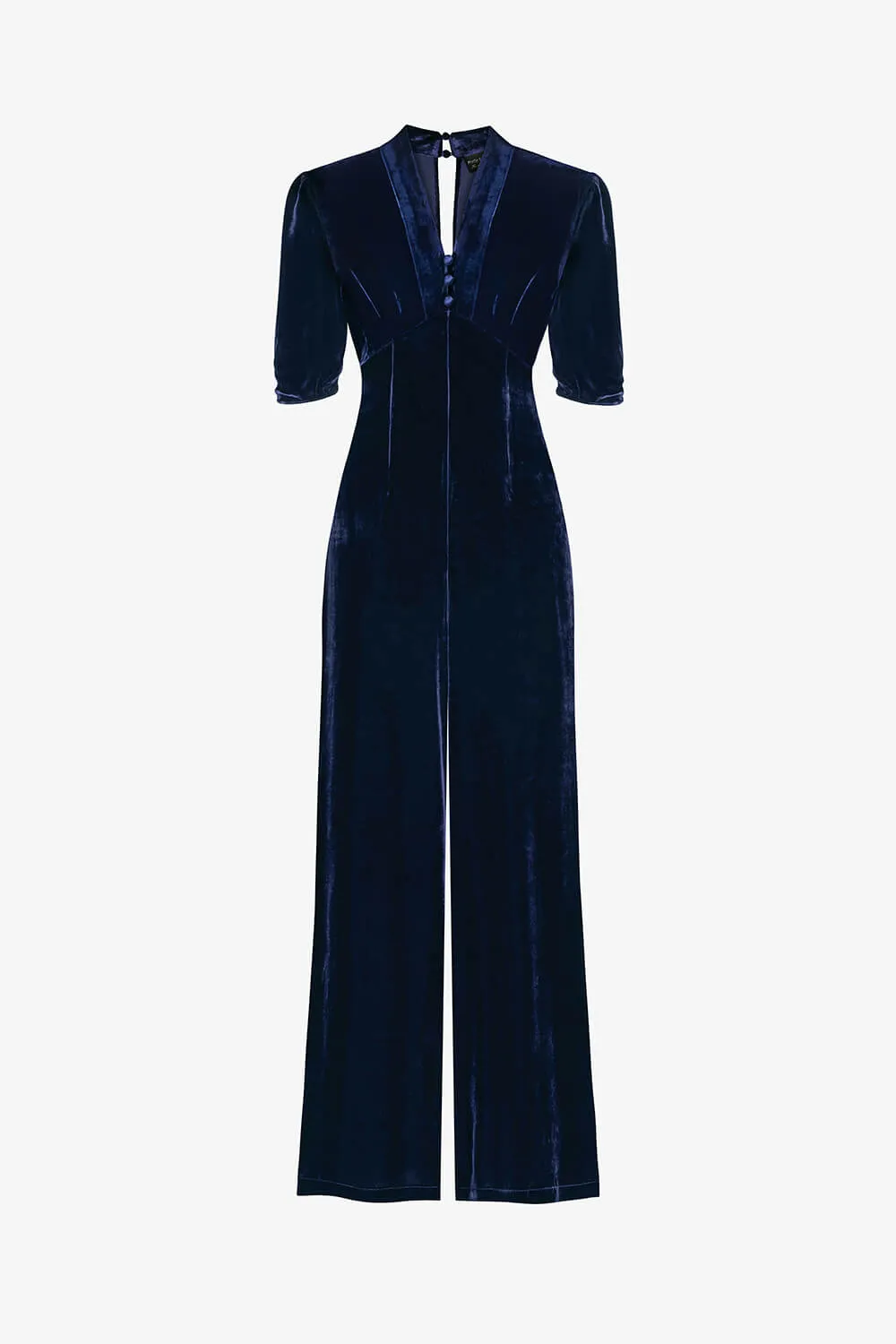 Alana jumpsuit in midnight blue velvet