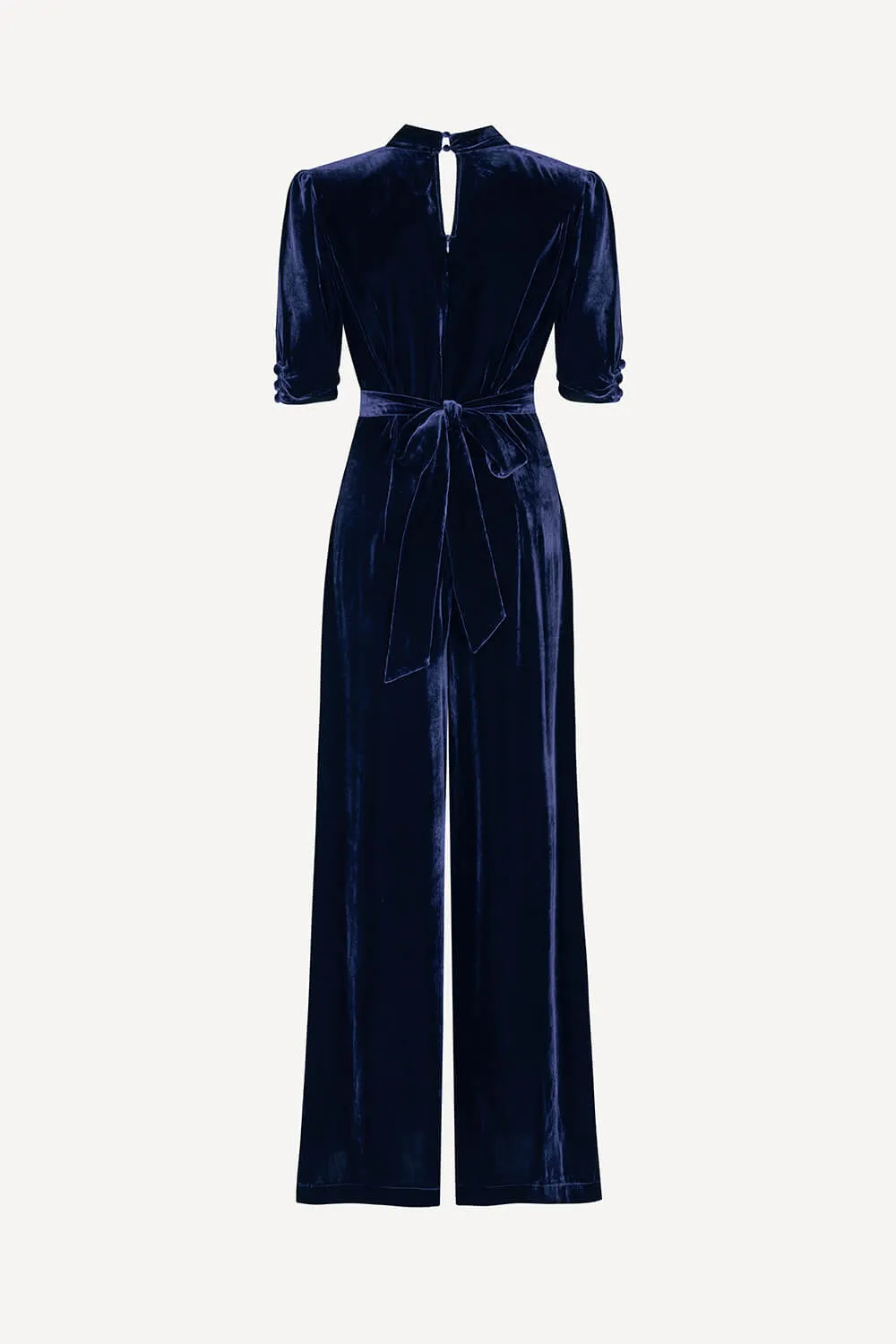 Alana jumpsuit in midnight blue velvet