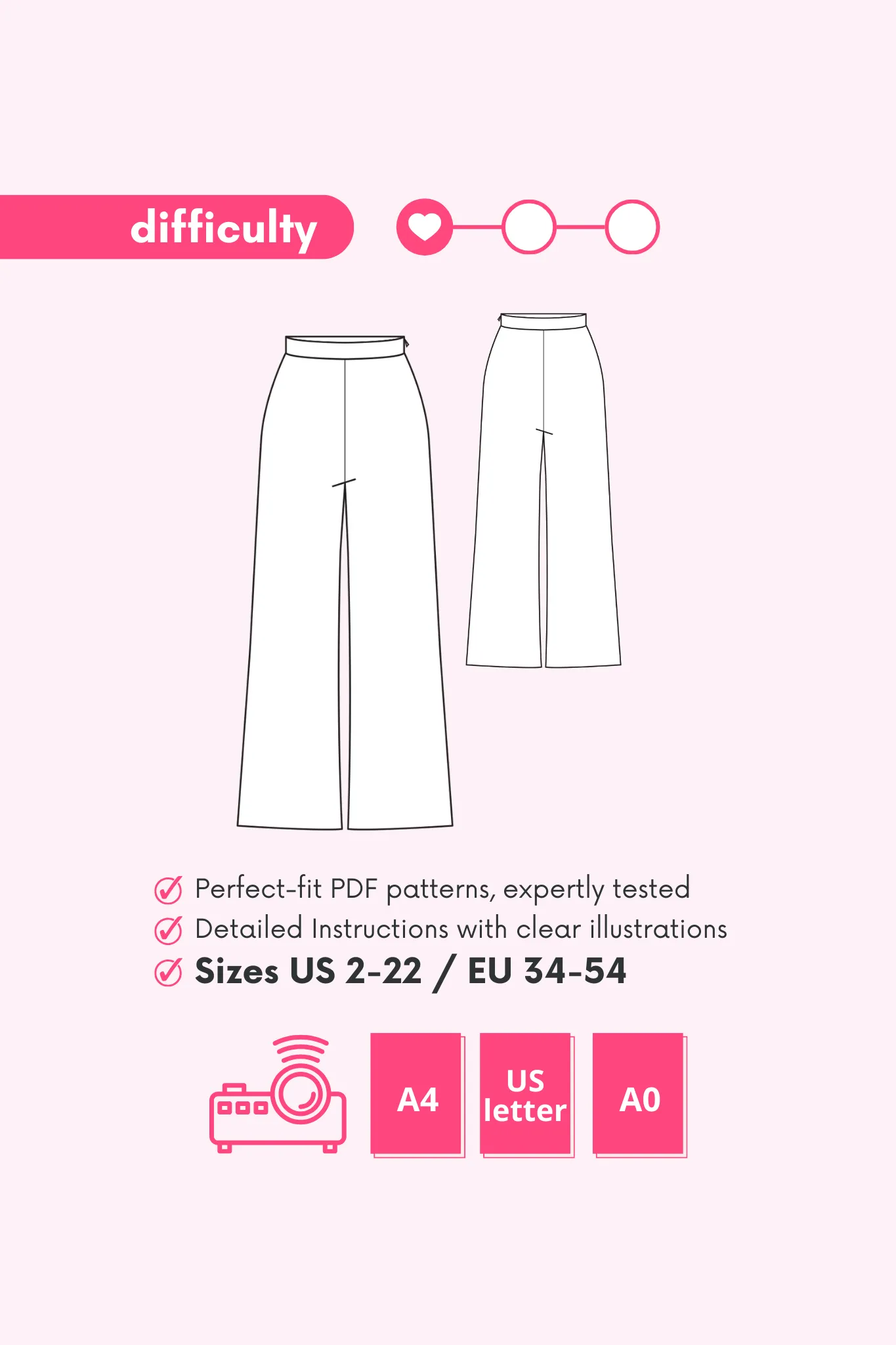 AMIRA - High Waisted Pants Pattern