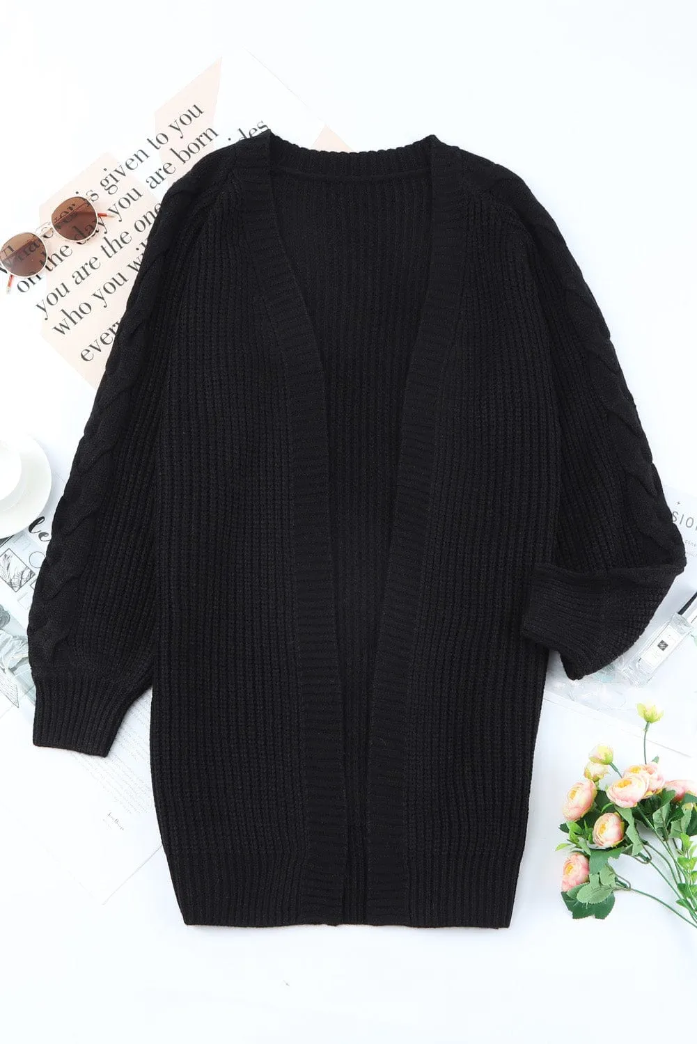 Autumn Winter Cable Knit Long Cardigan