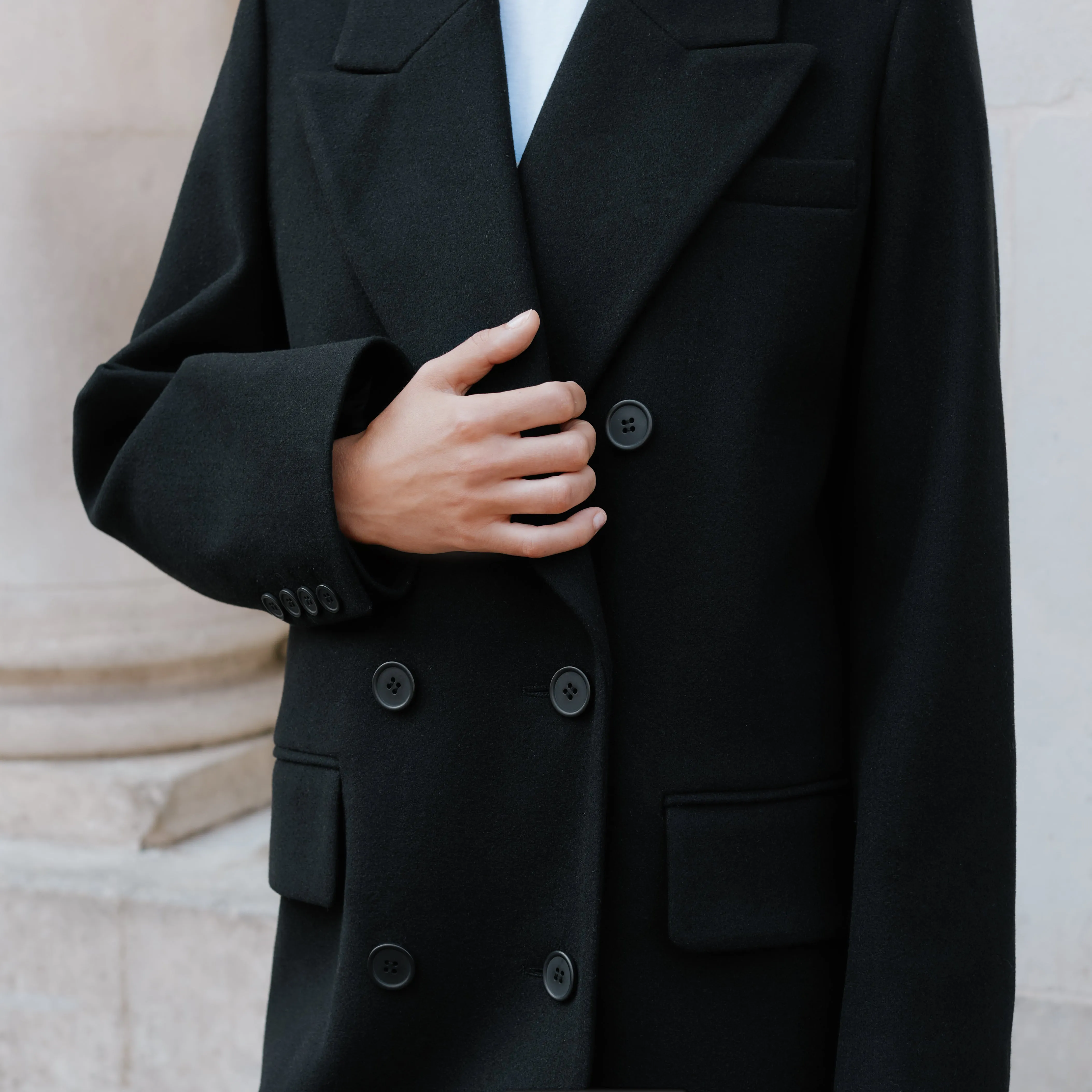 Black Double Breasted Coat