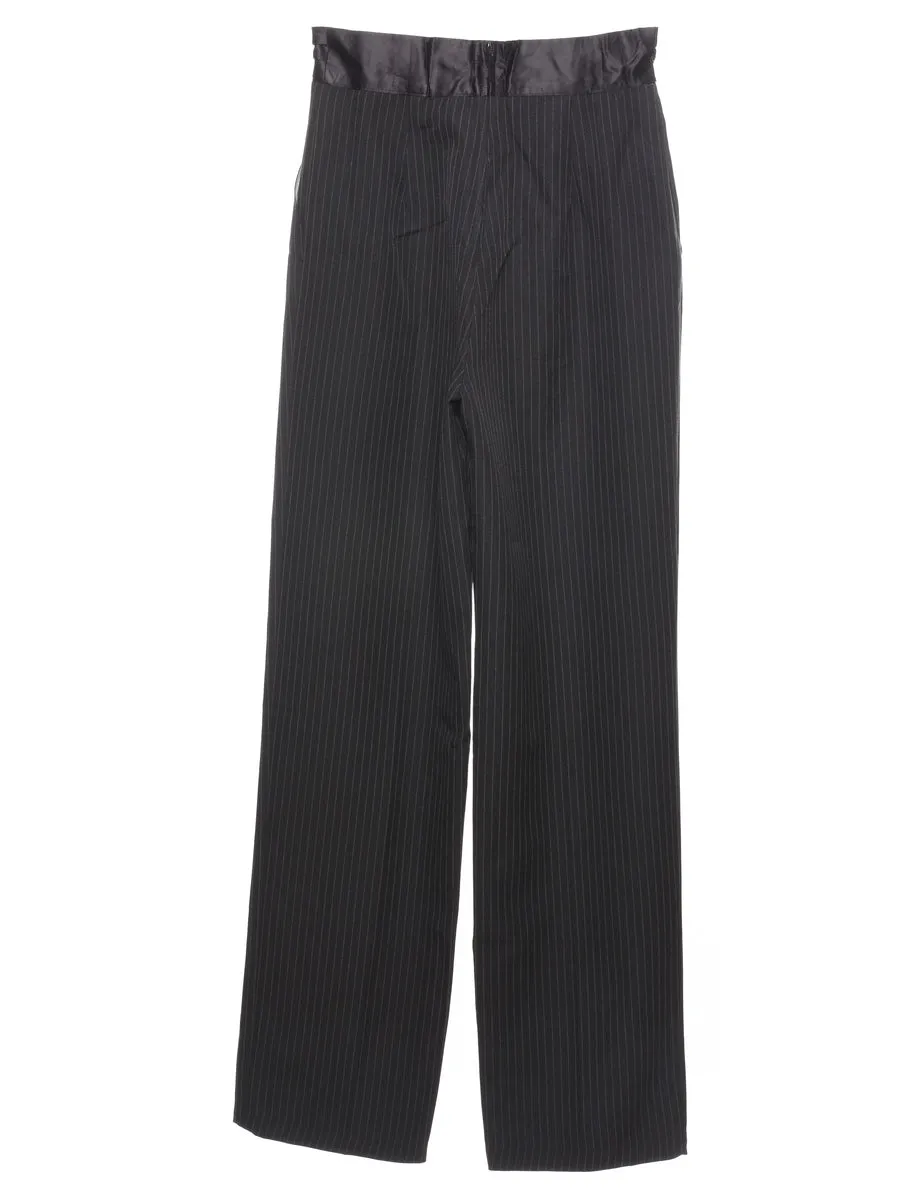 Black Pinstriped Trousers - W26 L33