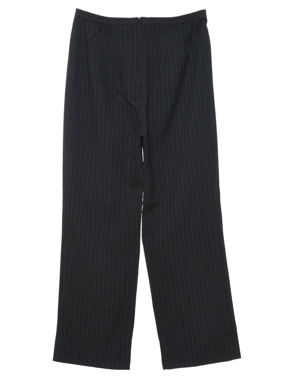 Black Pinstriped Trousers - W28 L31