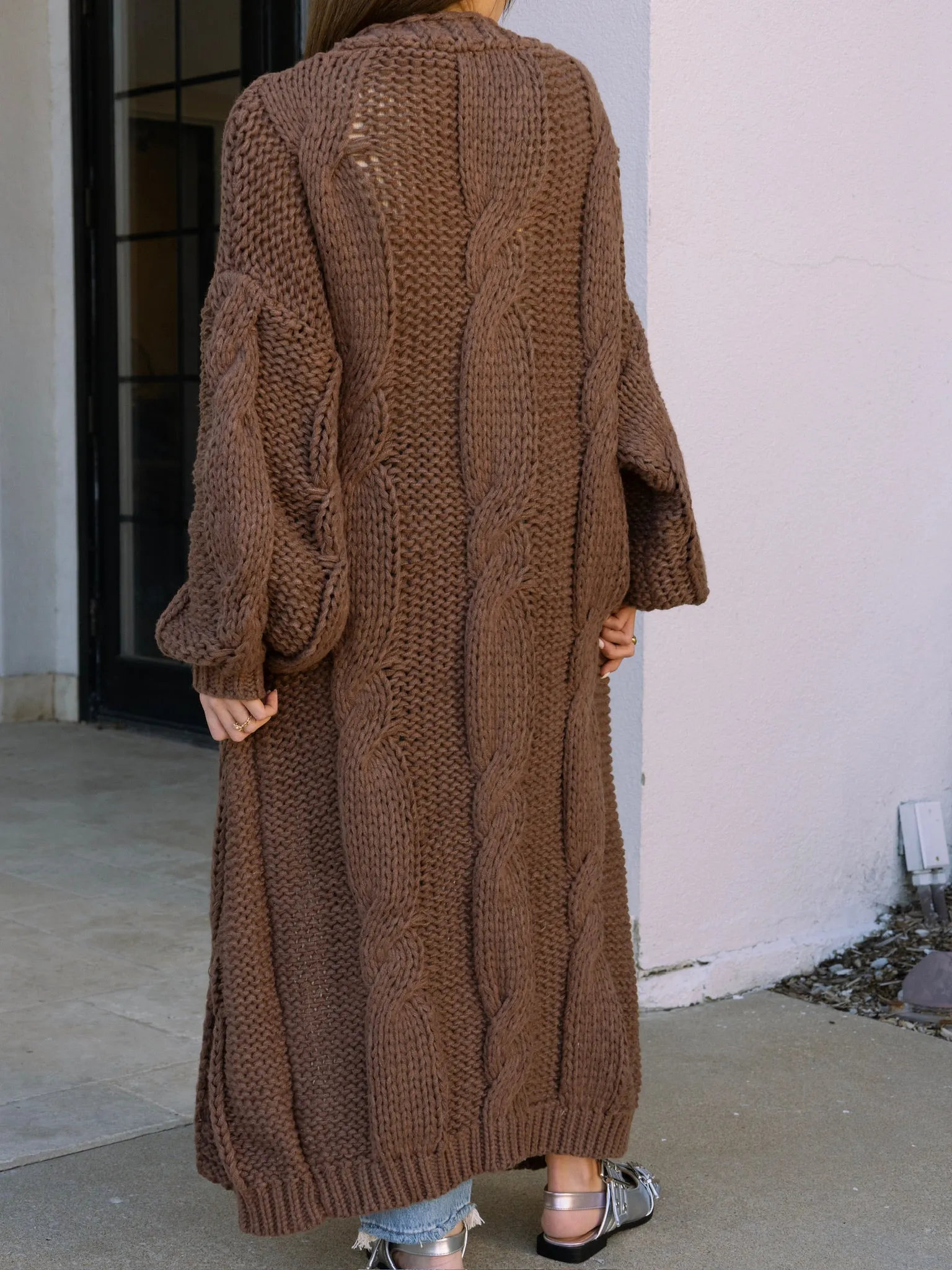 Brown Chunky Knit Cardigan