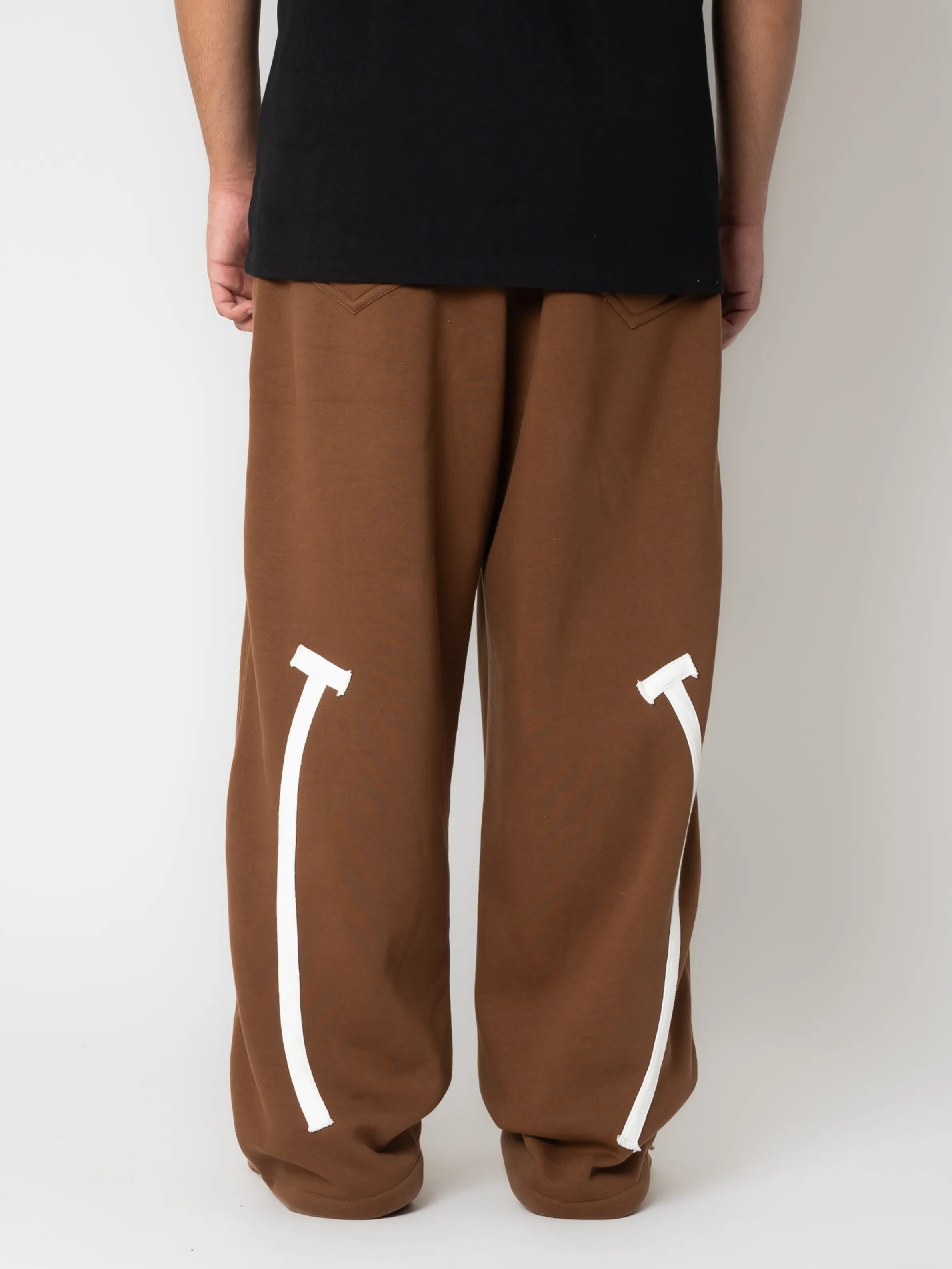 Brown Curved Joggers