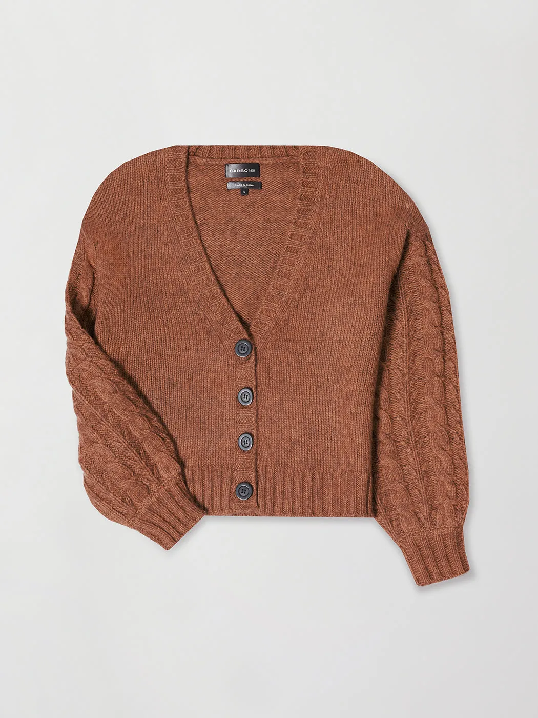 Cable Knit Cardigan - Mushroom