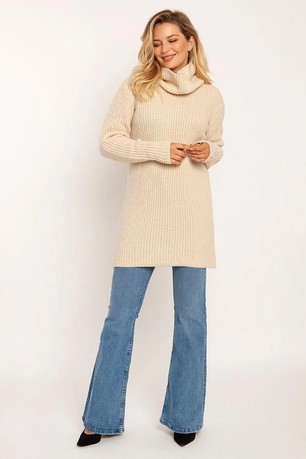 Chic Ribbed Turtleneck Knitwear