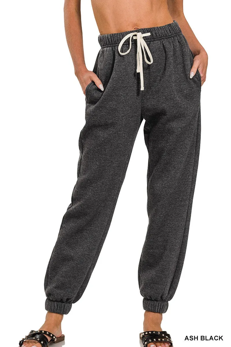 Crisp Morning Fleece Joggers | ZENANA*