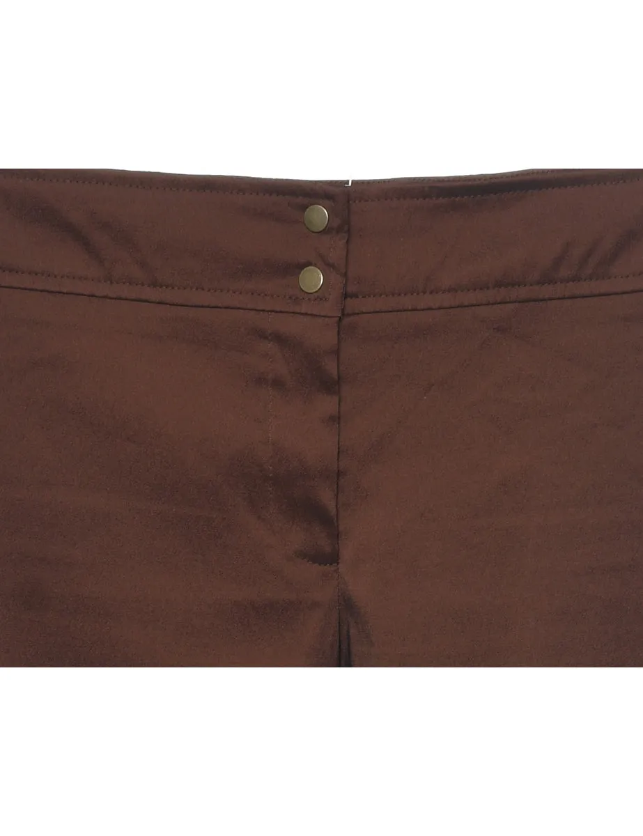 Dark Brown Flared Leg Trousers - W26 L29