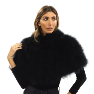 Elegant Shoulder Feathery Cape