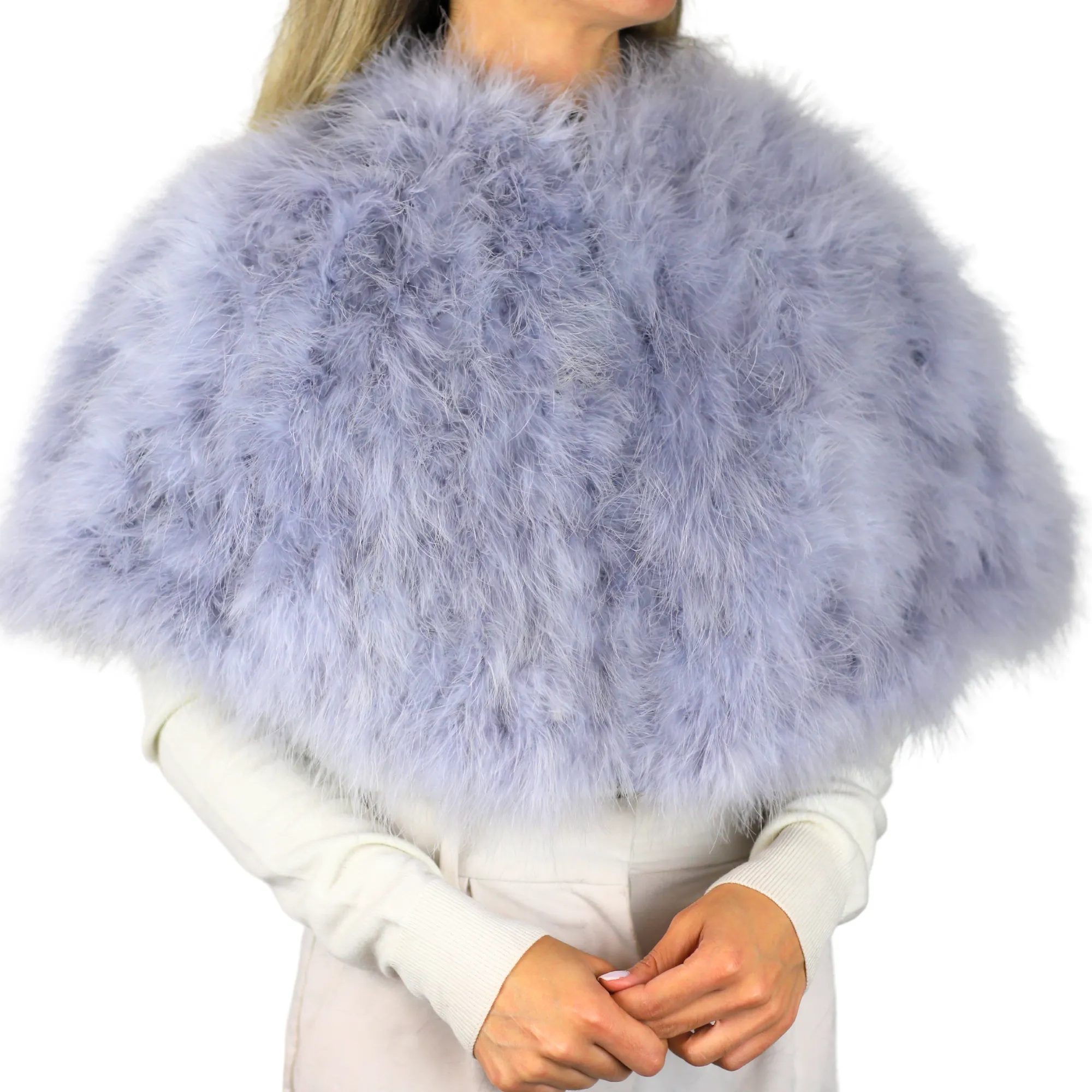 Elegant Shoulder Feathery Cape