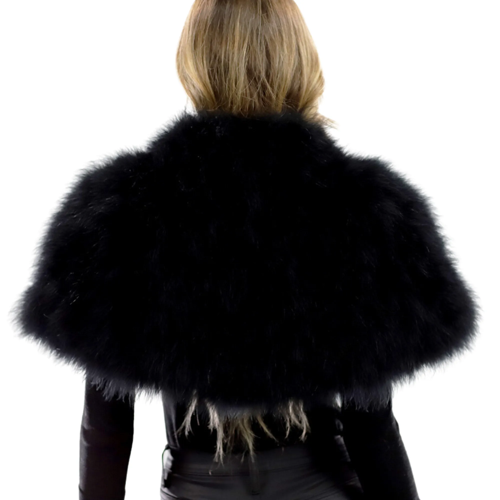 Elegant Shoulder Feathery Cape