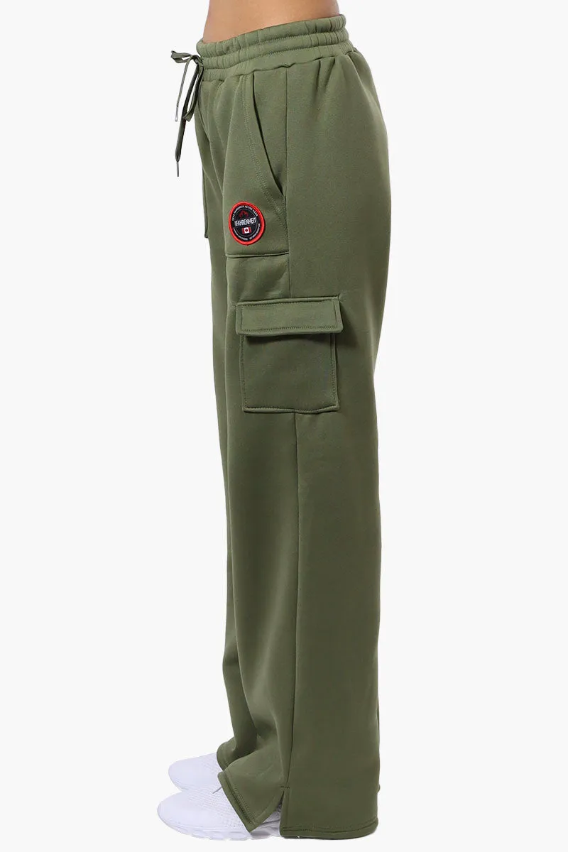 Fahrenheit Fleece Tie Waist Cargo Sweatpants - Olive