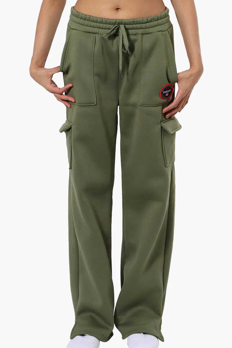 Fahrenheit Fleece Tie Waist Cargo Sweatpants - Olive