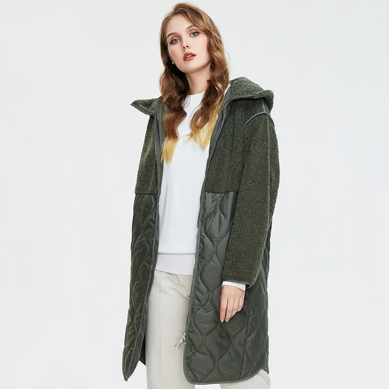 Faux Fur Down Parka Women's Hooded Coat