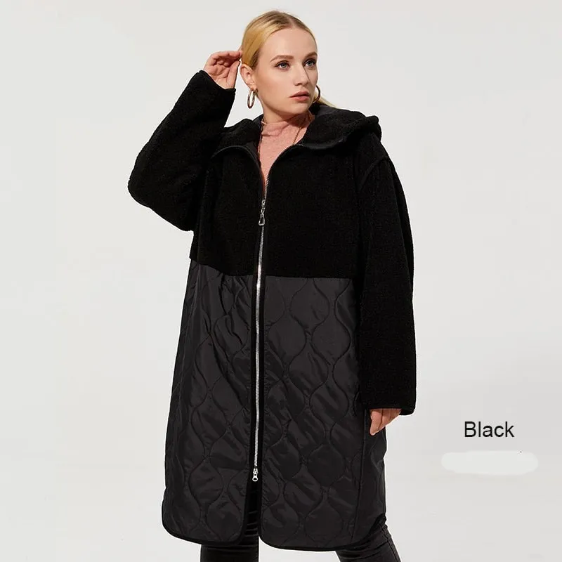 Faux Fur Down Parka Women's Hooded Coat