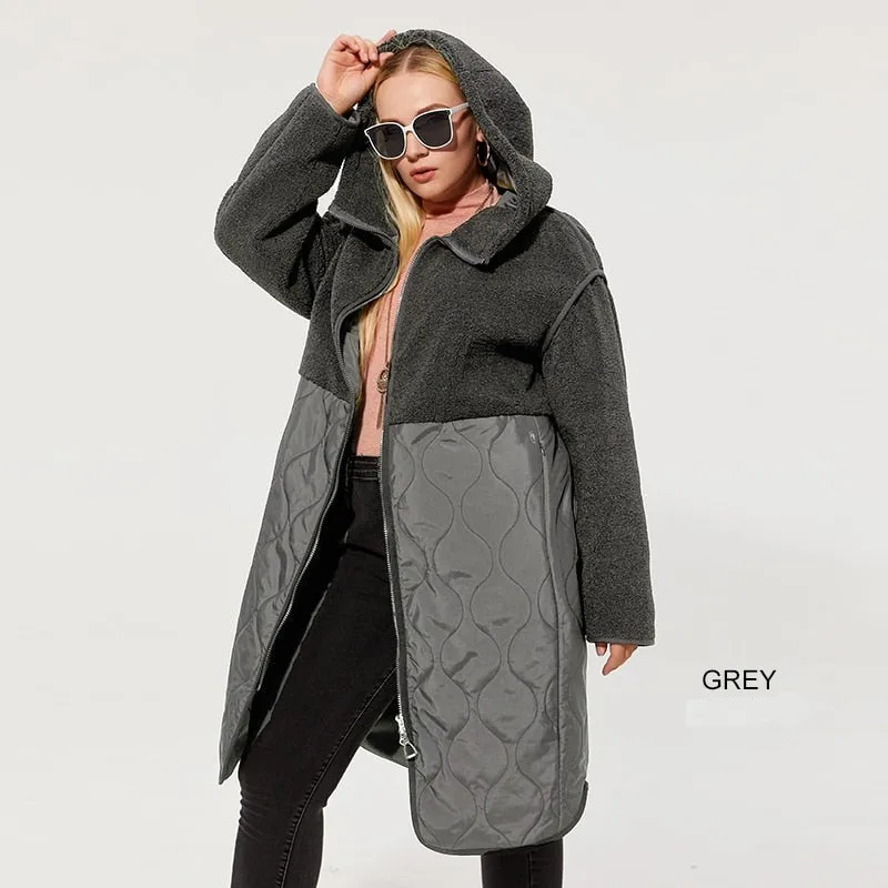 Faux Fur Down Parka Women's Hooded Coat