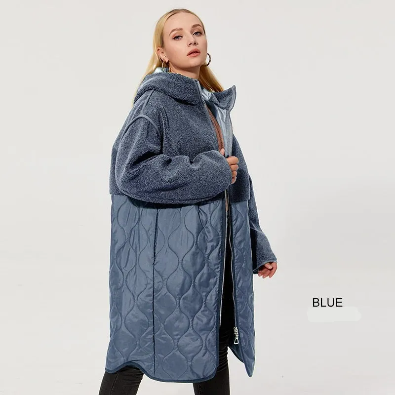 Faux Fur Down Parka Women's Hooded Coat