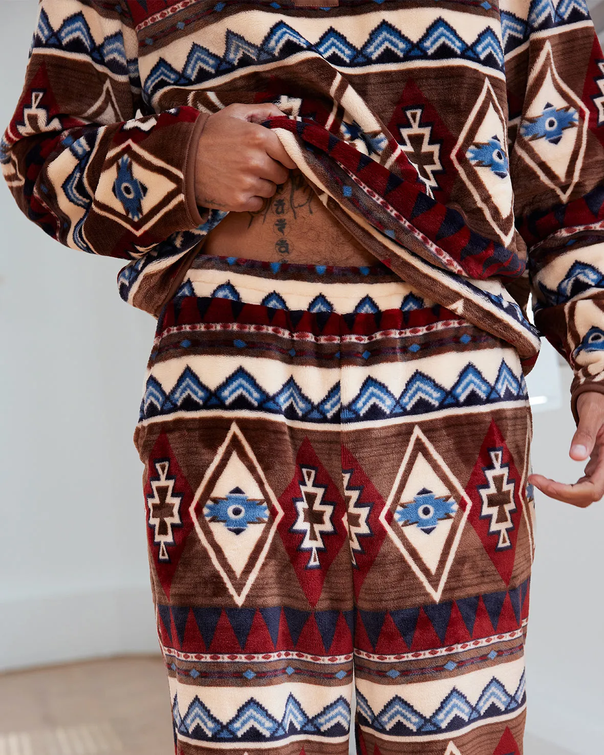 Fleece Aztec Print Sweatshirt & Jogger Co-ord