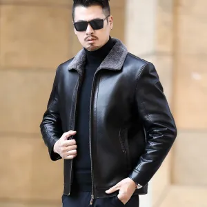 Fur Collar Solid Charcoal Jacket