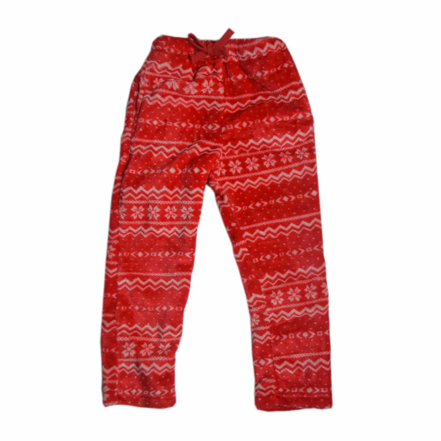 Girls Boys Jogger Bottoms | Pyjamas | Red and White | Velvet Fleece | 100% Cotton | Unisex | 18 Months to 4 Years