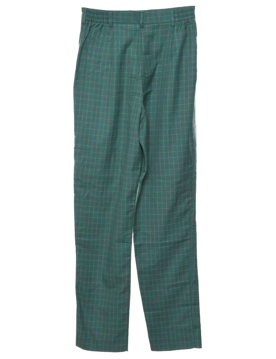 Green Checked Trousers - W26 L30