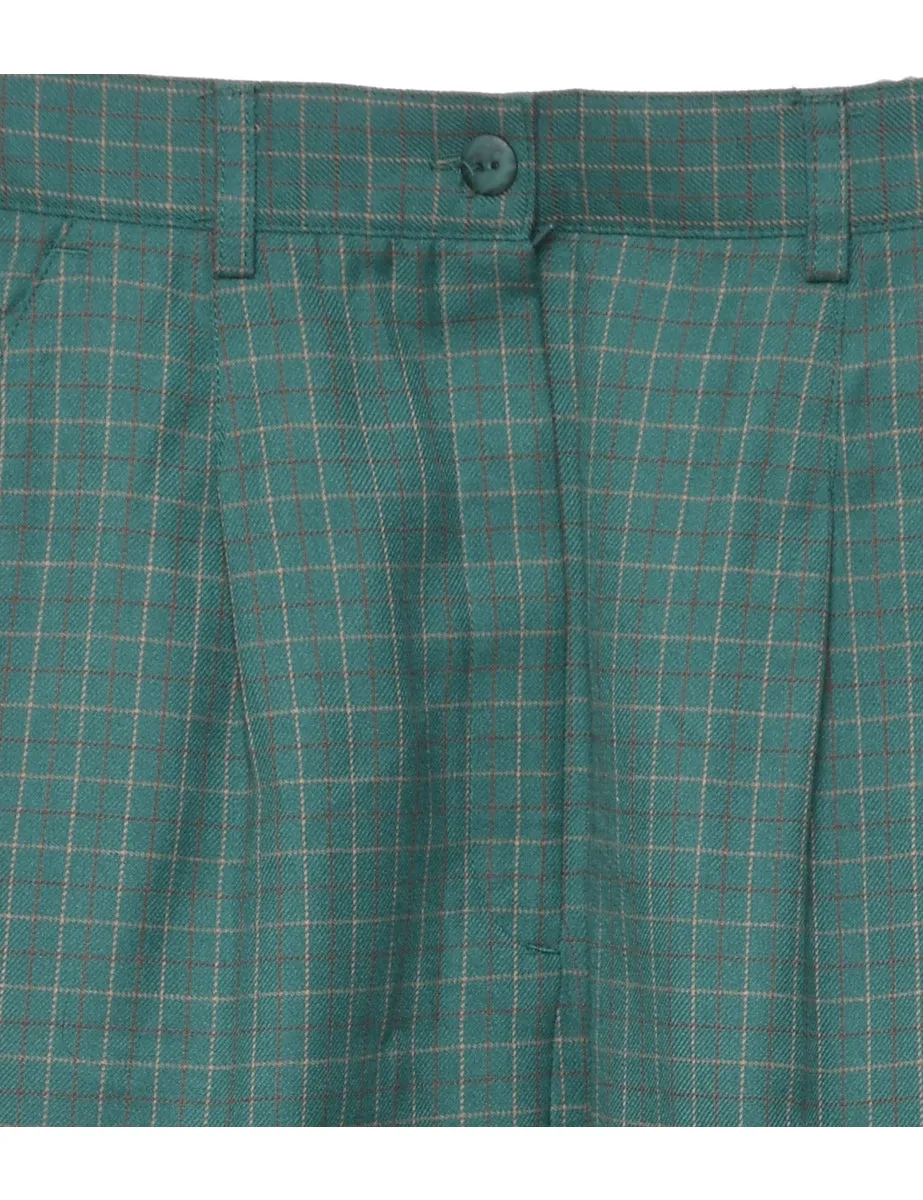 Green Checked Trousers - W26 L30