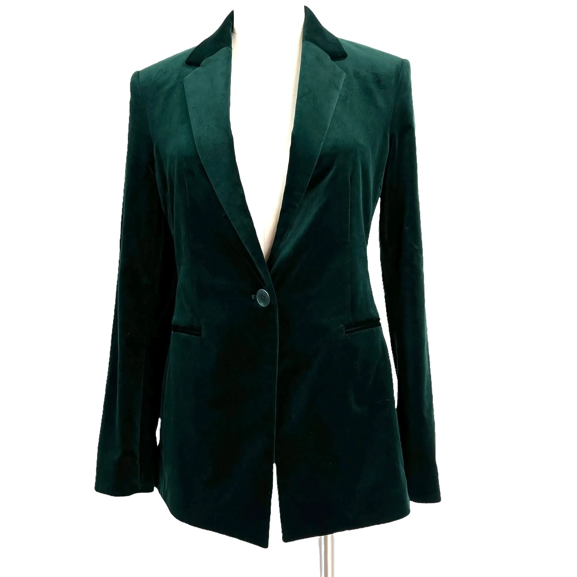 Green Velvet Blazer - 2