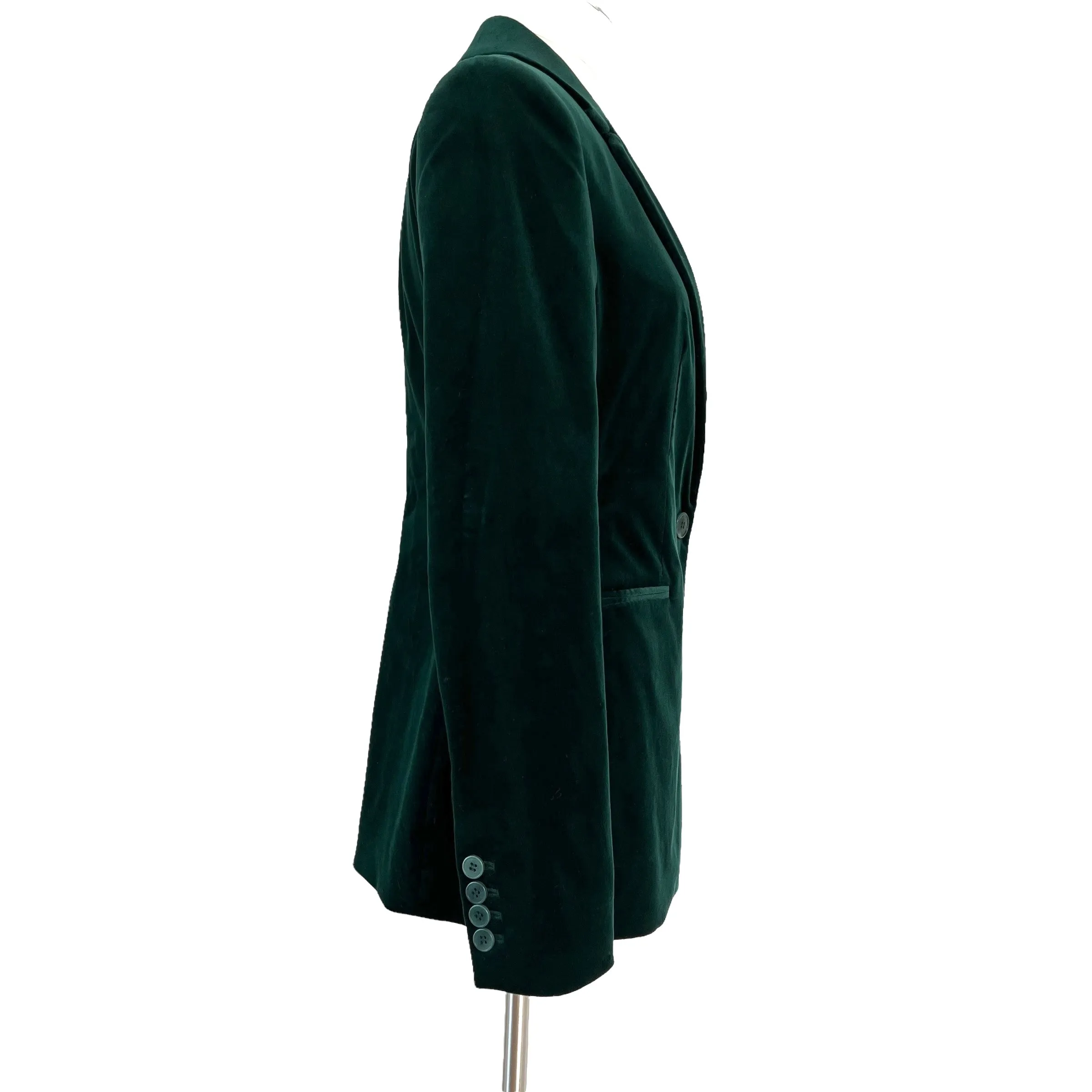 Green Velvet Blazer - 2