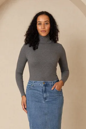 Heather Grey Solid Turtleneck