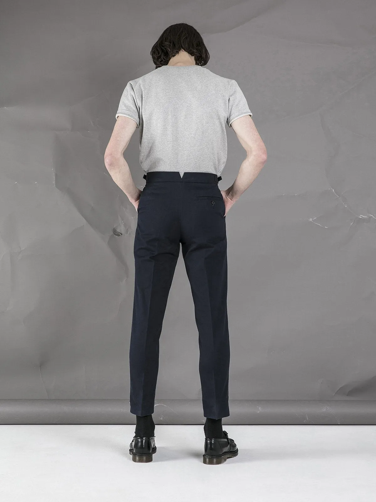 High Waisted Trousers - Navy