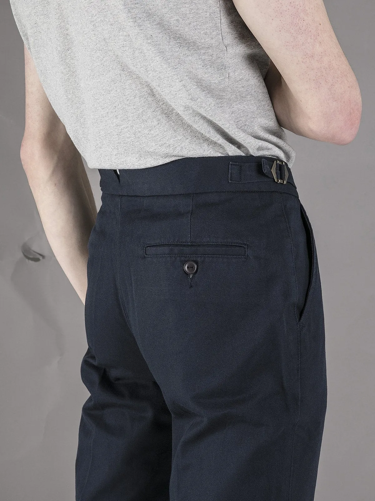 High Waisted Trousers - Navy