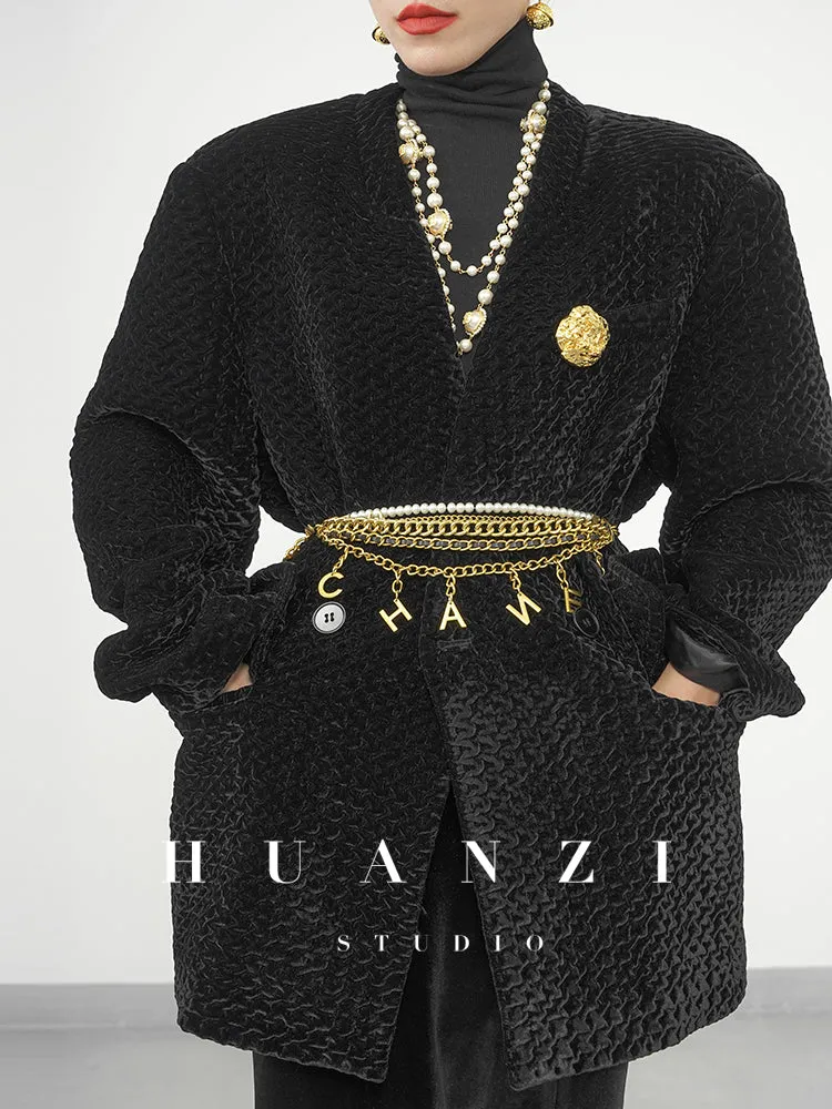 Huanzi tailors spring autumn velvet blazer - Carst