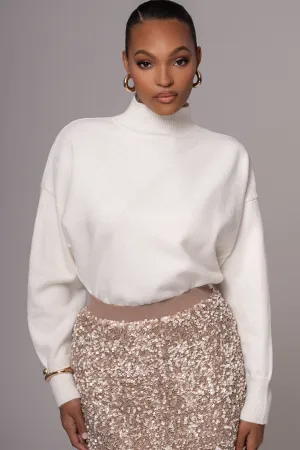 Ivory Turtleneck Sweater Top