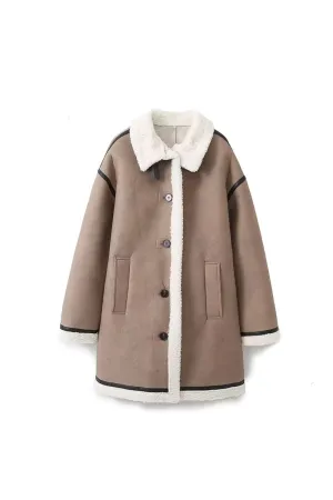 ‘June' Classic Double-Breasted Lapel Coat