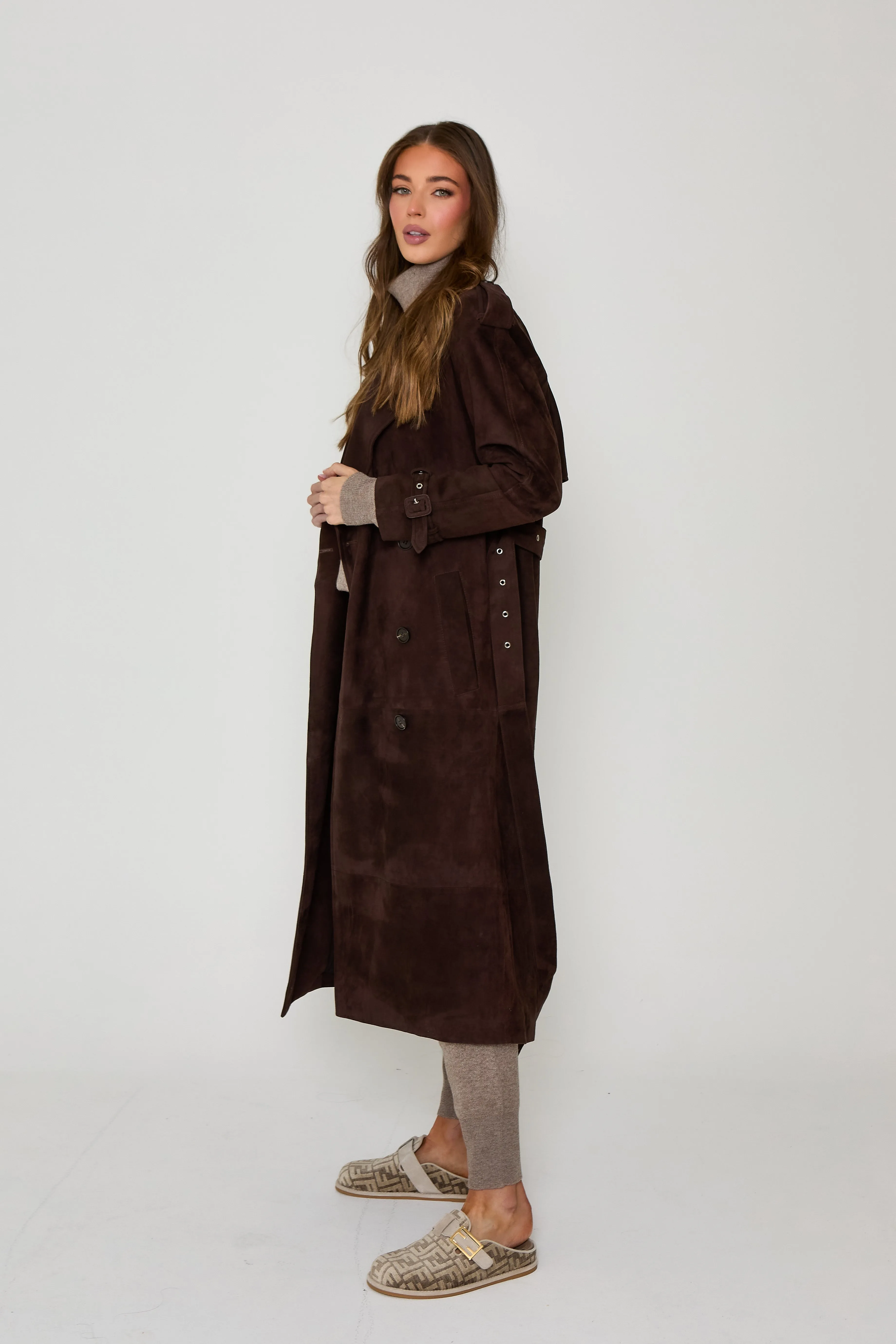 Kendall Suede Trench Coat