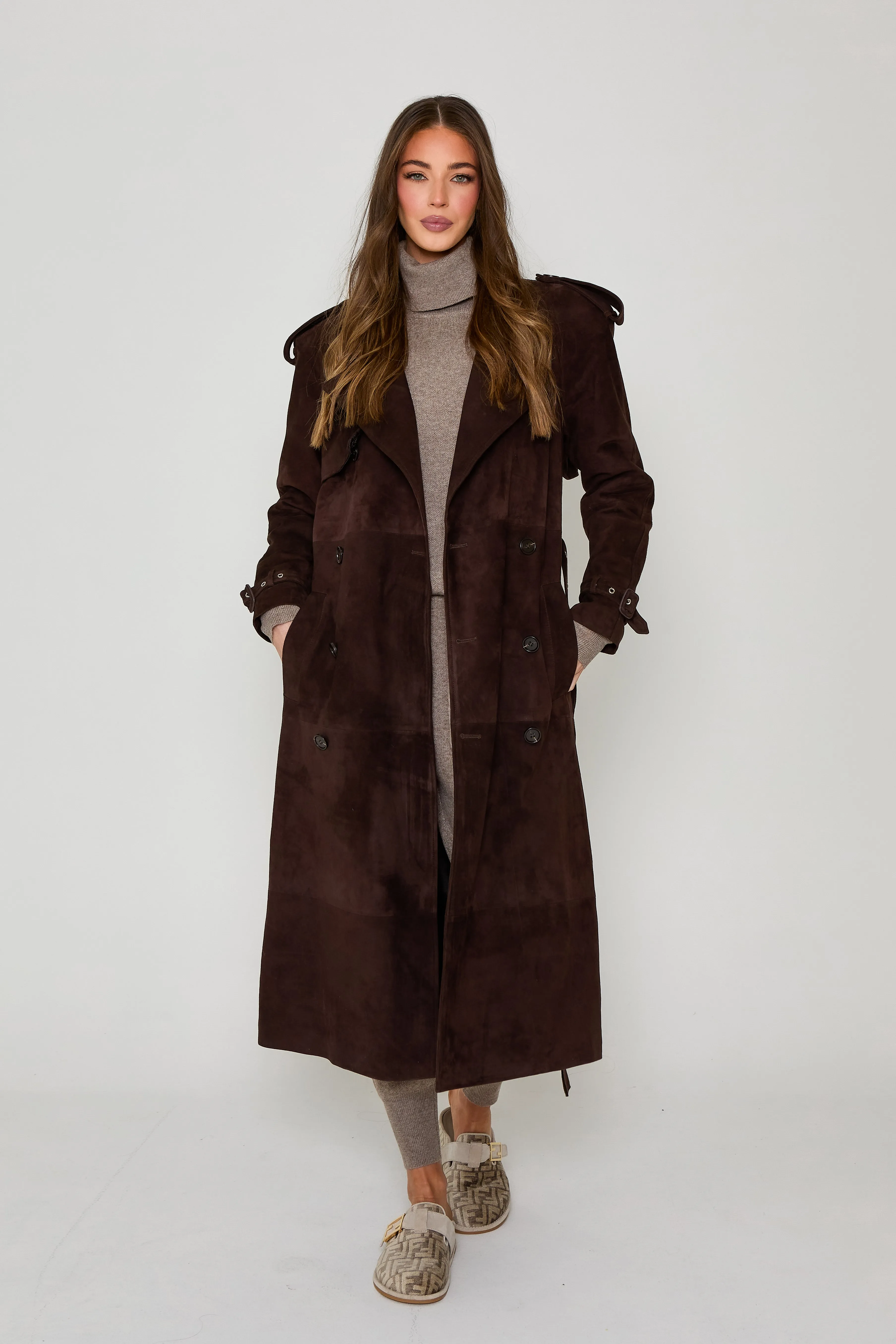 Kendall Suede Trench Coat