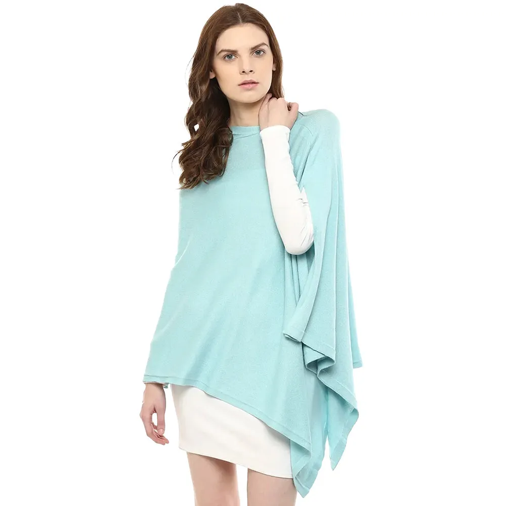 Knitted Fashion/ Maternity Poncho Rosette (Pearl Aqua)