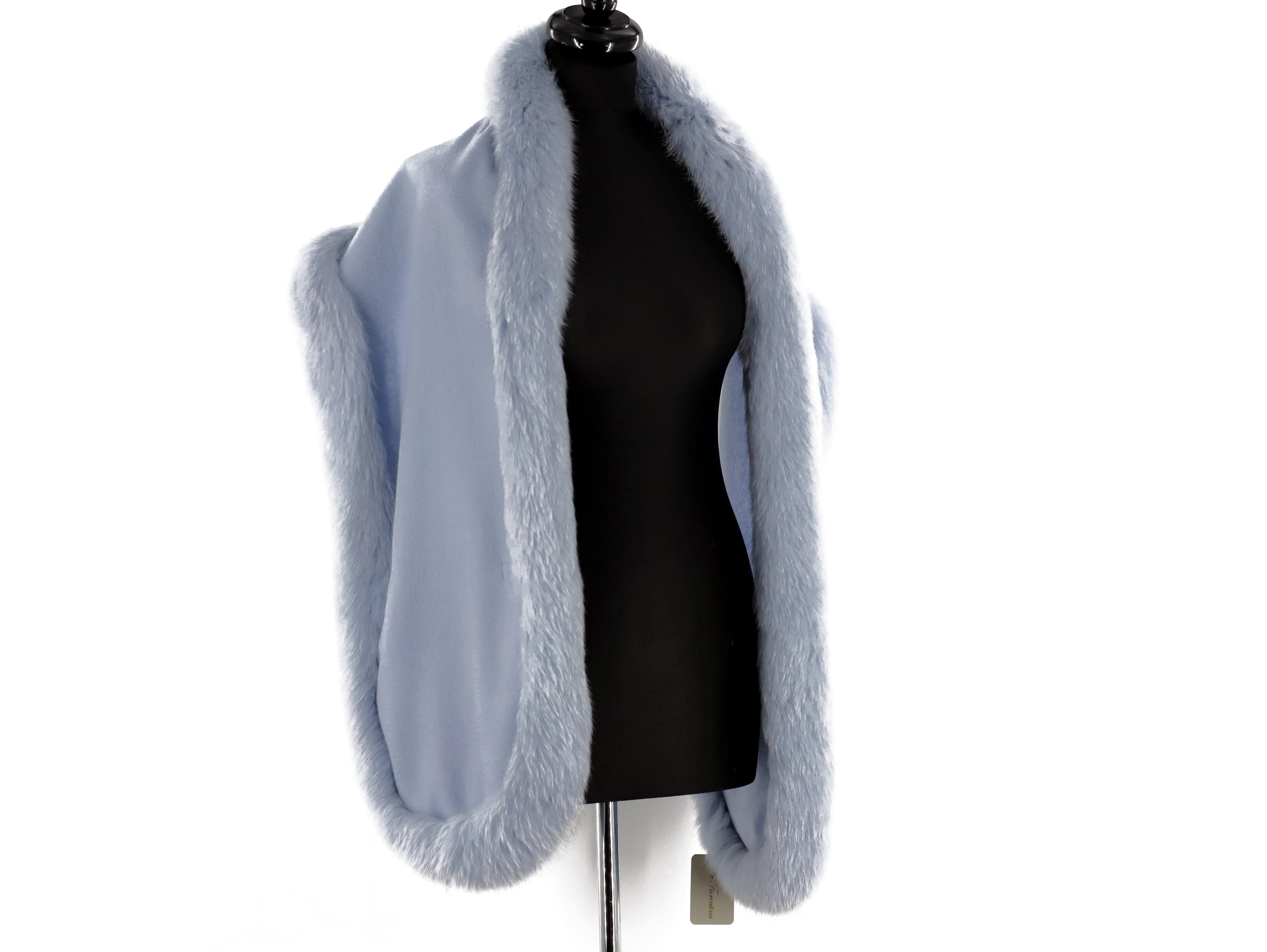 La Fiorentina Luxurious Fox Fur Trim Scarf with Stylish Pocket - One Size - Multiple Colors