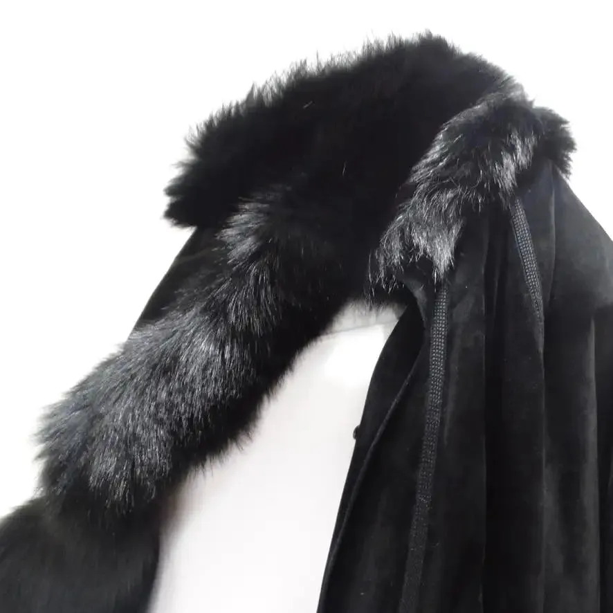 Lady Napoleon Black Fur Poncho Jacket