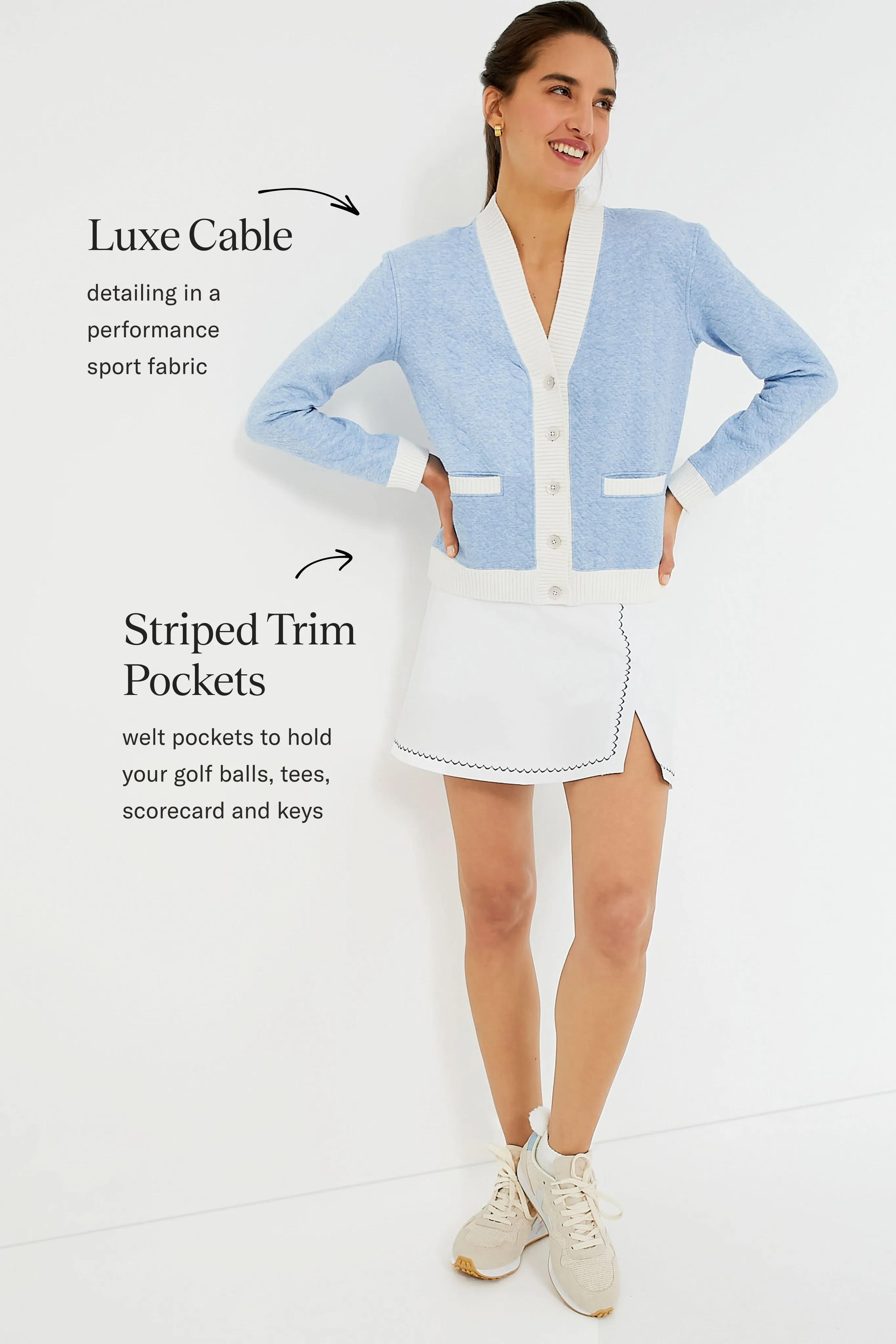 Light Blue Cable Charley Cardigan