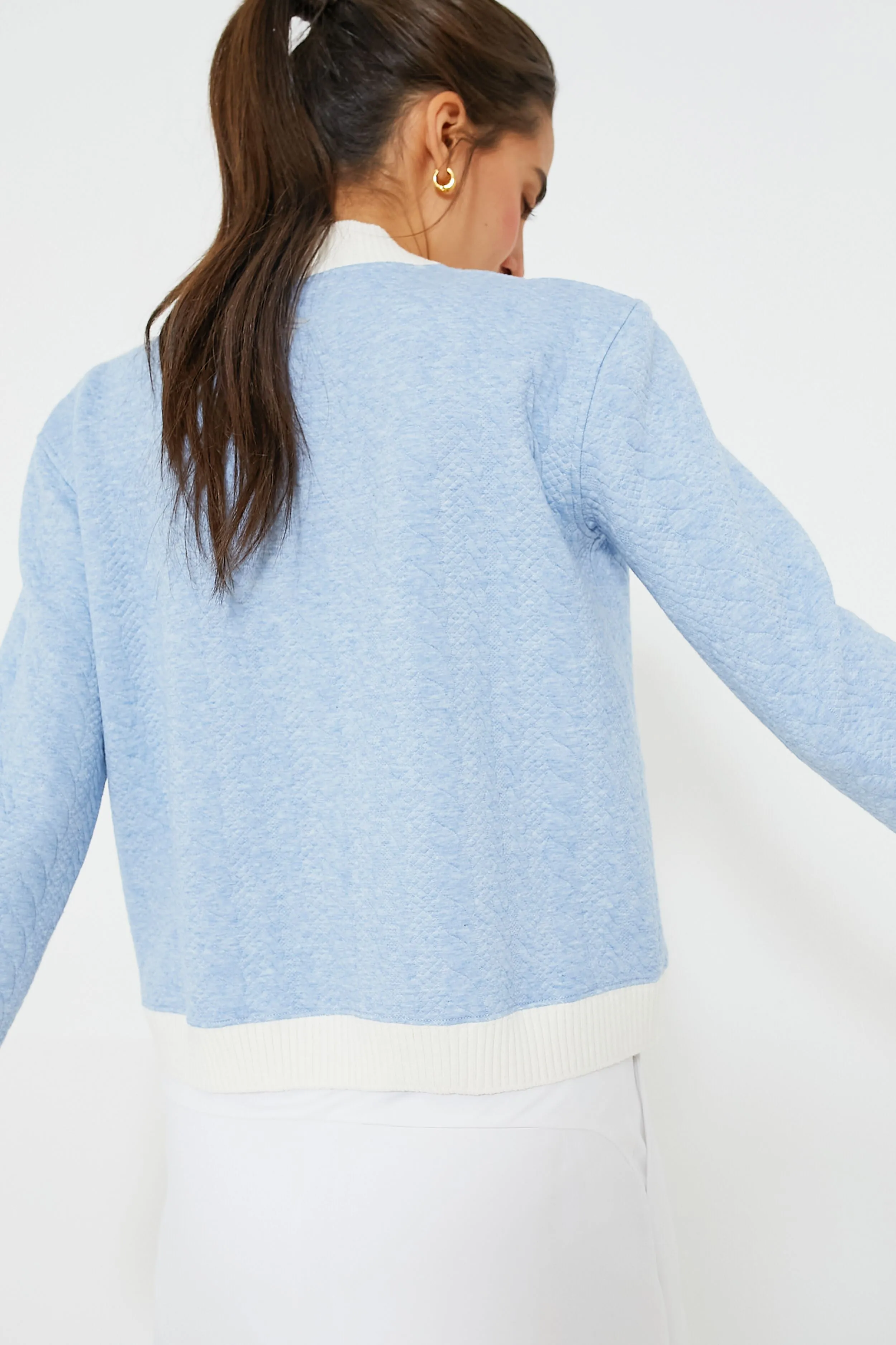 Light Blue Cable Charley Cardigan