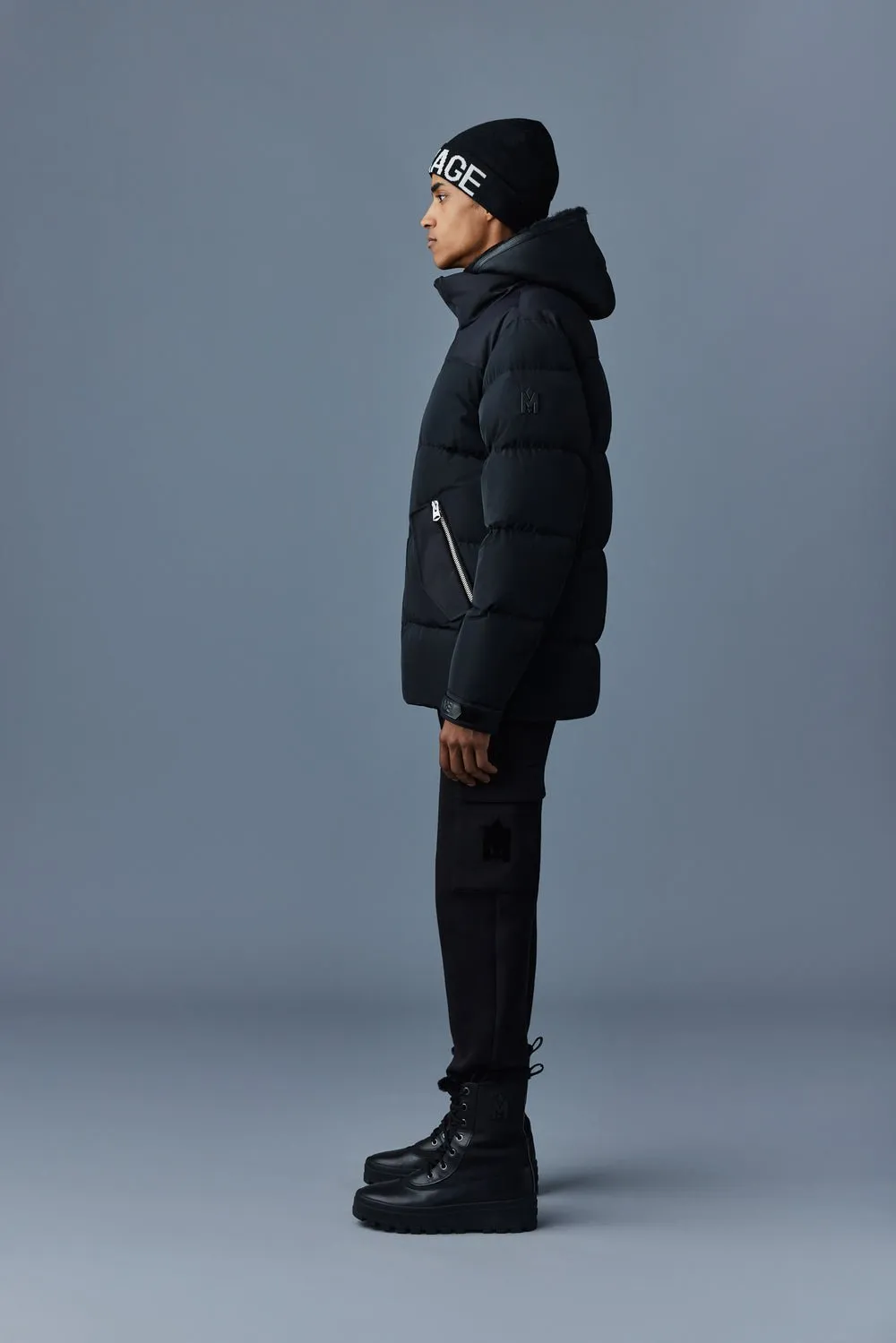 MACKAGE RILEY - Classic Down Jacket With Removable Shearling Bib