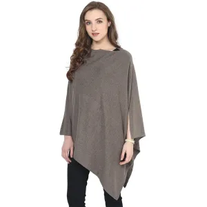 Maternity Poncho Rosette (Brown Melange)