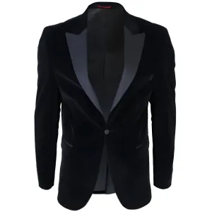 Men's Black Velvet Tux Blazer Satin Lapels Dinner Wedding Prom Black Tie