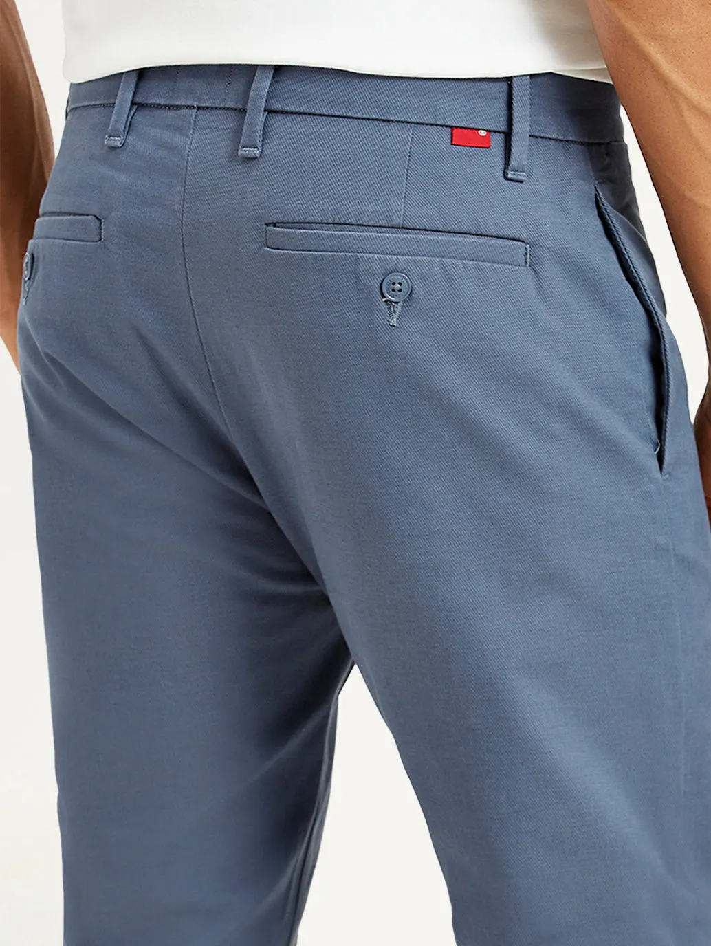 Men's Blue Tapered Chino Trousers