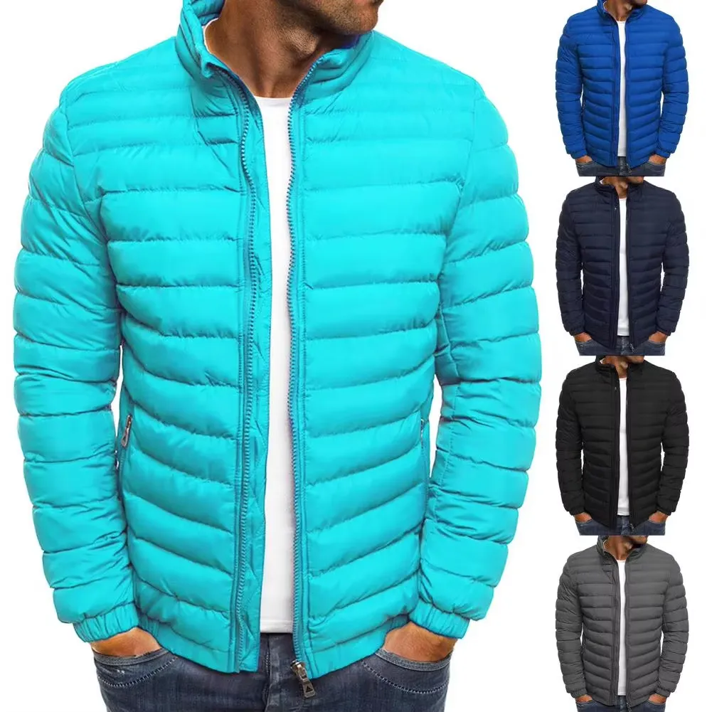 Men's Casual Lightweight Puffer Jacket with Zipper | Ideal for Autumn/Winter