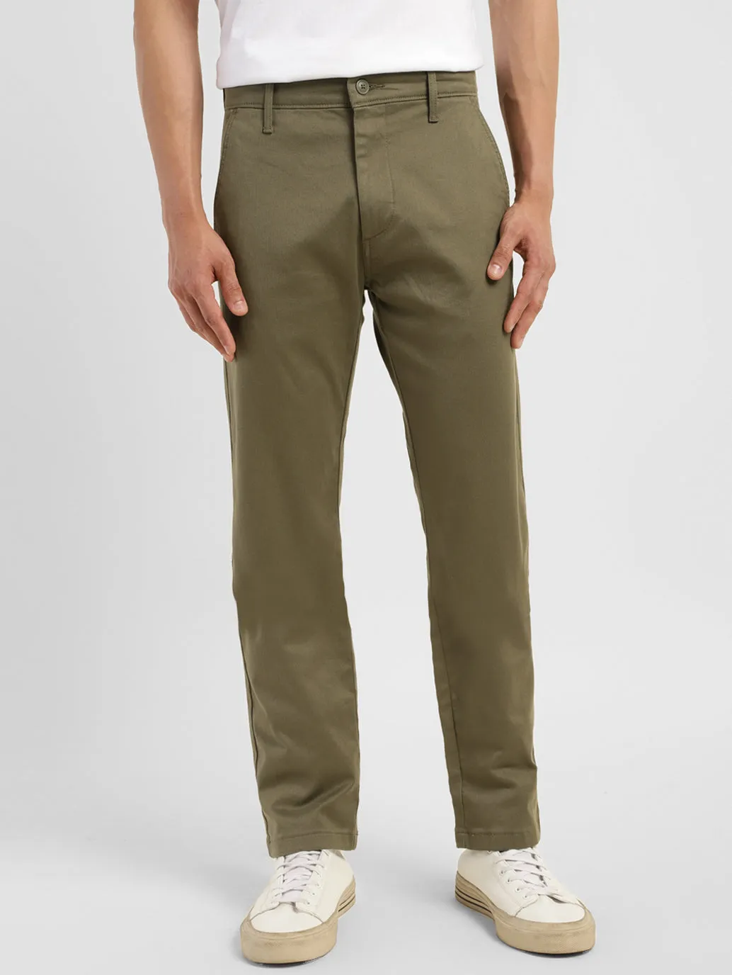 Men's Olive Slim Tapered Fit Chinos